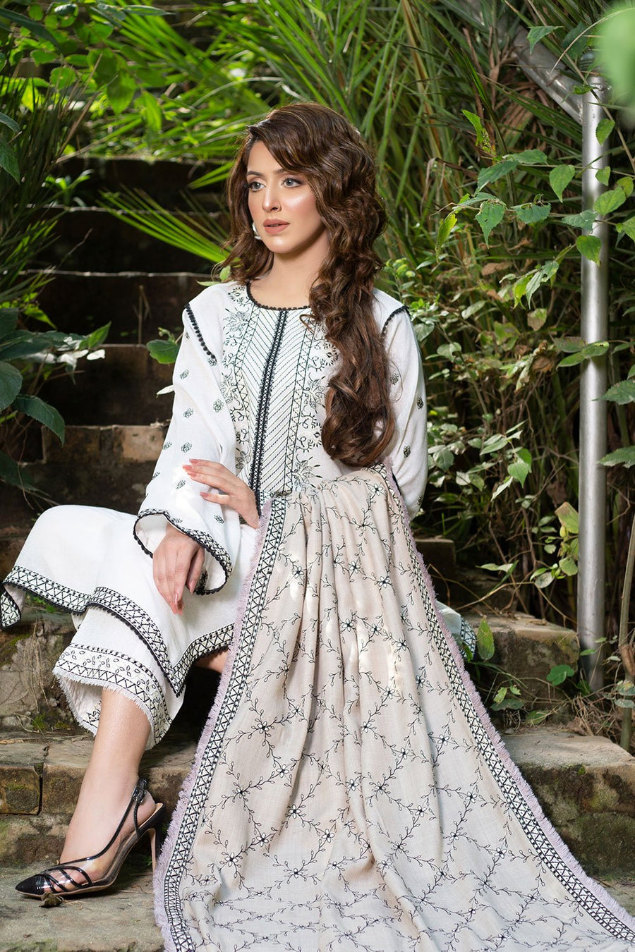LYLA Winter 2021 Unstitched Embroidered Karandi 3 Piece Suit D-05 - FaisalFabrics.pk
