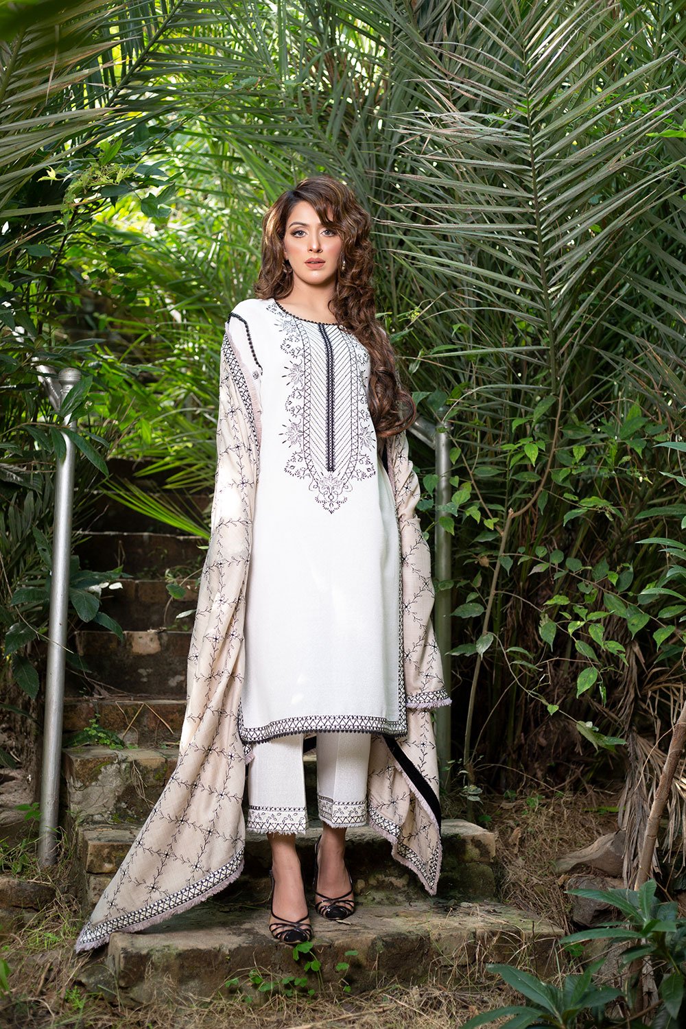 LYLA Winter 2021 Unstitched Embroidered Karandi 3 Piece Suit D-05 - FaisalFabrics.pk