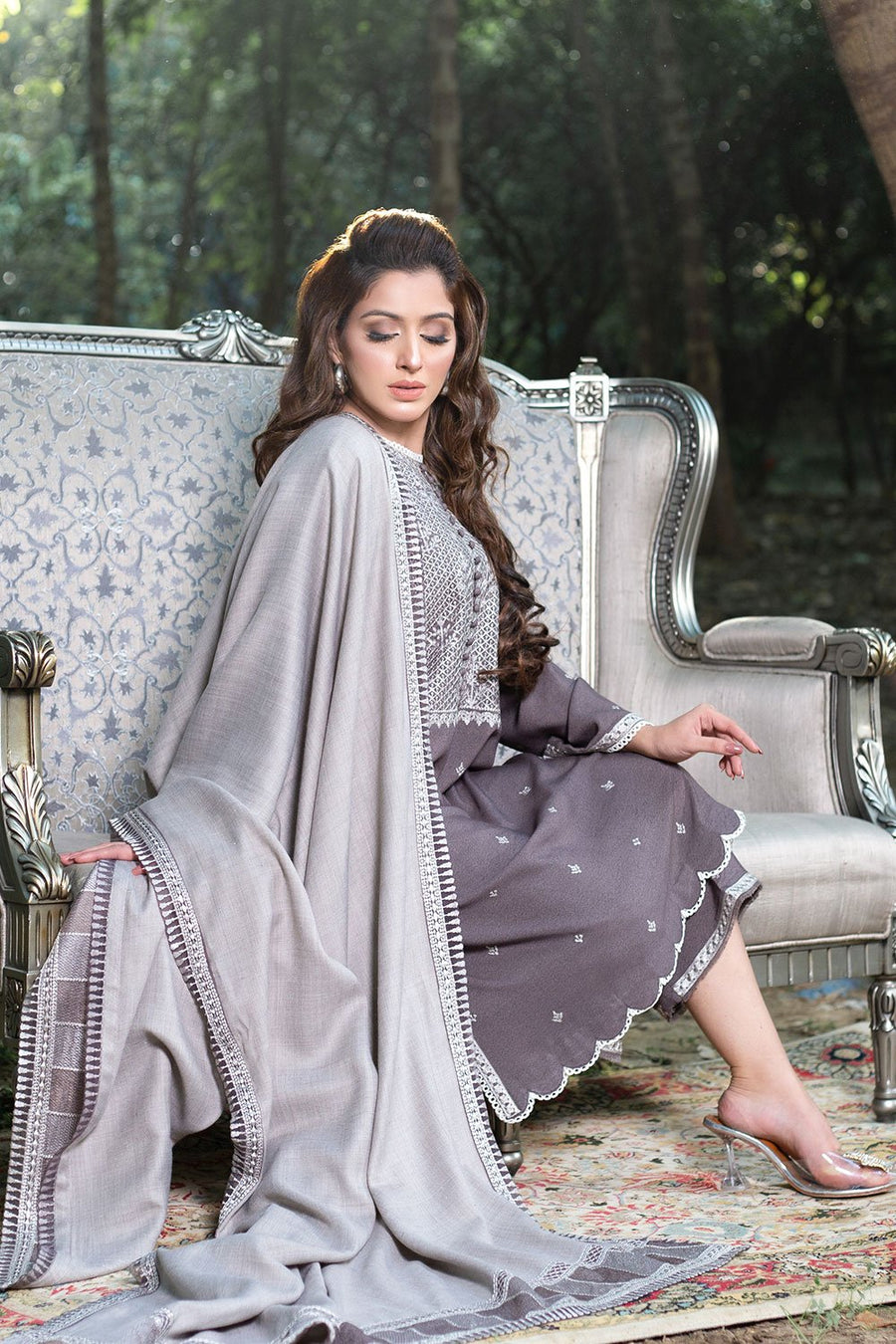 LYLA Winter 2021 Unstitched Embroidered Karandi 3 Piece Suit D-06 - FaisalFabrics.pk