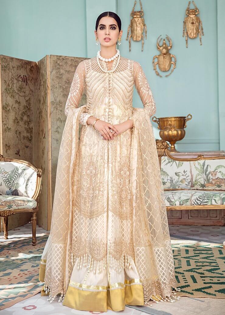 Afrozeh La Fuchsia Luxury Chiffon Unstitched 3 Piece Suit D-10 Whisper - FaisalFabrics.pk