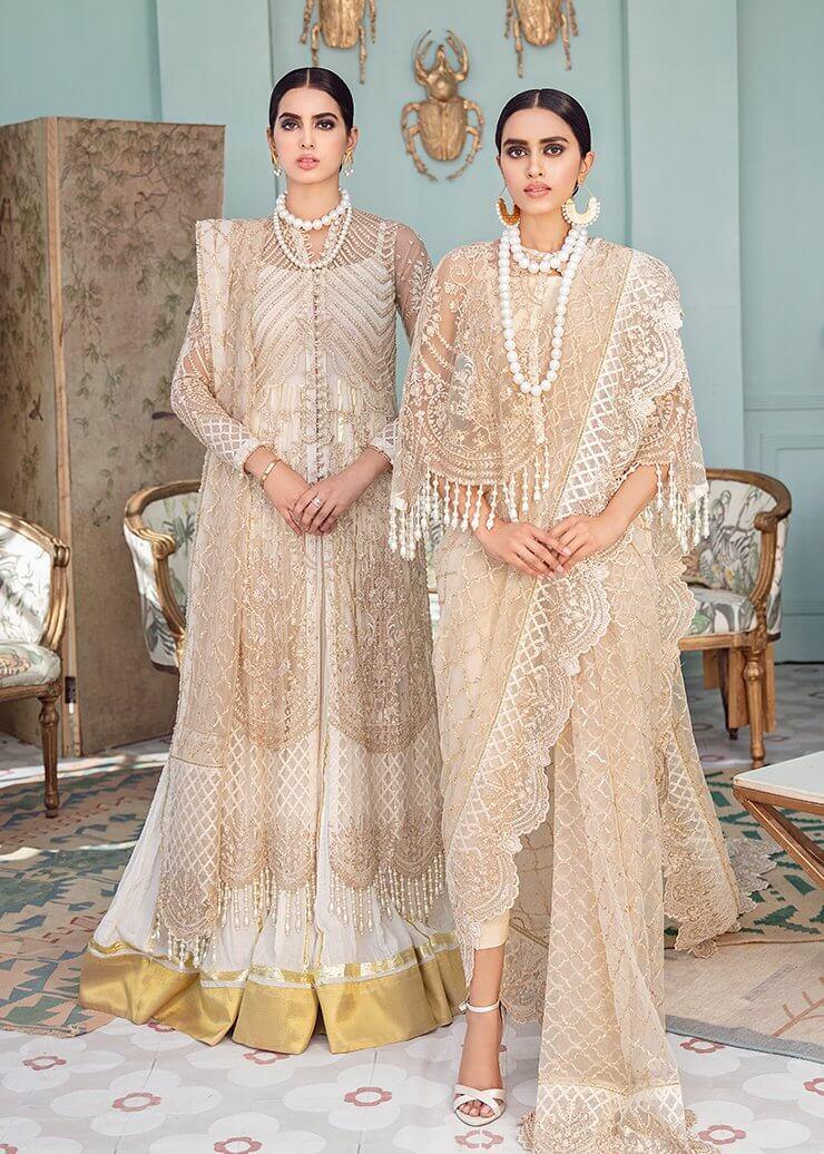 Afrozeh La Fuchsia Luxury Chiffon Unstitched 3 Piece Suit D-10 Whisper - FaisalFabrics.pk