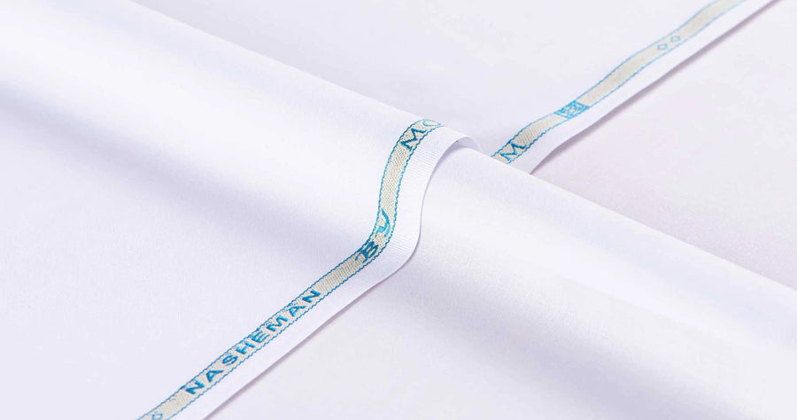 Nasheman by Mohtaram Fabrics Men’s Wash & Wear Suit - White