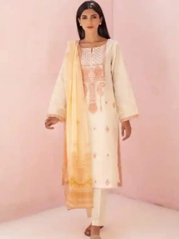 Zellbury Signature Embroidered Lawn Unstitched 3Pc Suit WUC22E30559