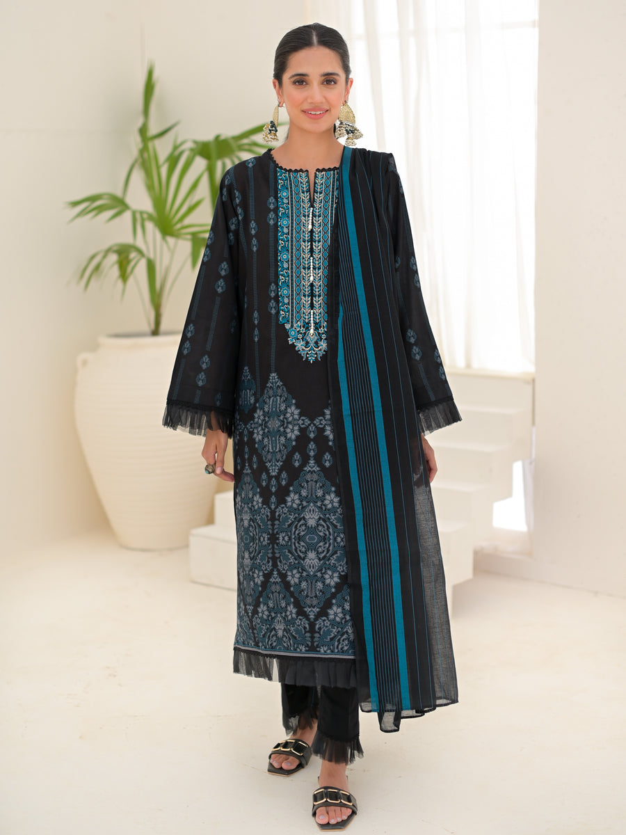Zellbury Unstitched Embroidered Lawn 3 Piece Suit WUC22E30659