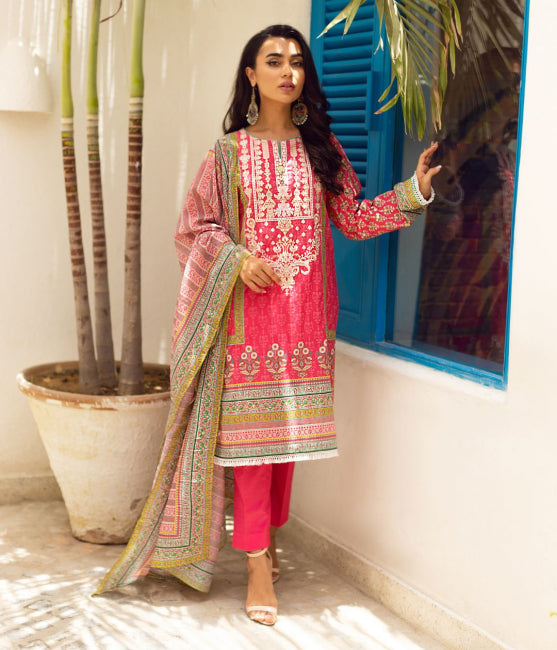 Zellbury Unstitched Embroidered Lawn 3 Piece Suit WUC22E30693
