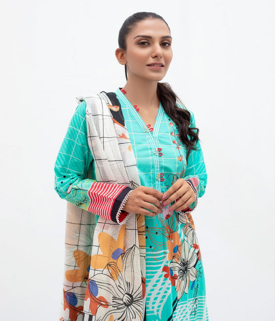 Zellbury Unstitched Printed Lawn 2 Piece Suit WUC22X20684