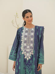 Zellbury Unstitched Embroidered Lawn 3 Piece Suit WUS23E30177