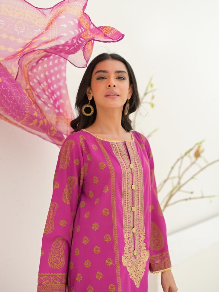 Zellbury Unstitched Embroidered Lawn 3 Piece Suit WUS23E30260