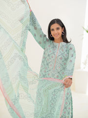 Zellbury Unstitched Embroidered Lawn 3 Piece Suit WUS23E30261