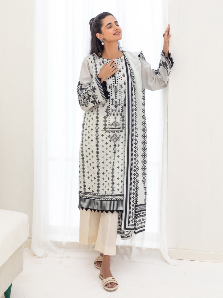 Zellbury Unstitched Embroidered Lawn 3 Piece Suit WUS23E30280
