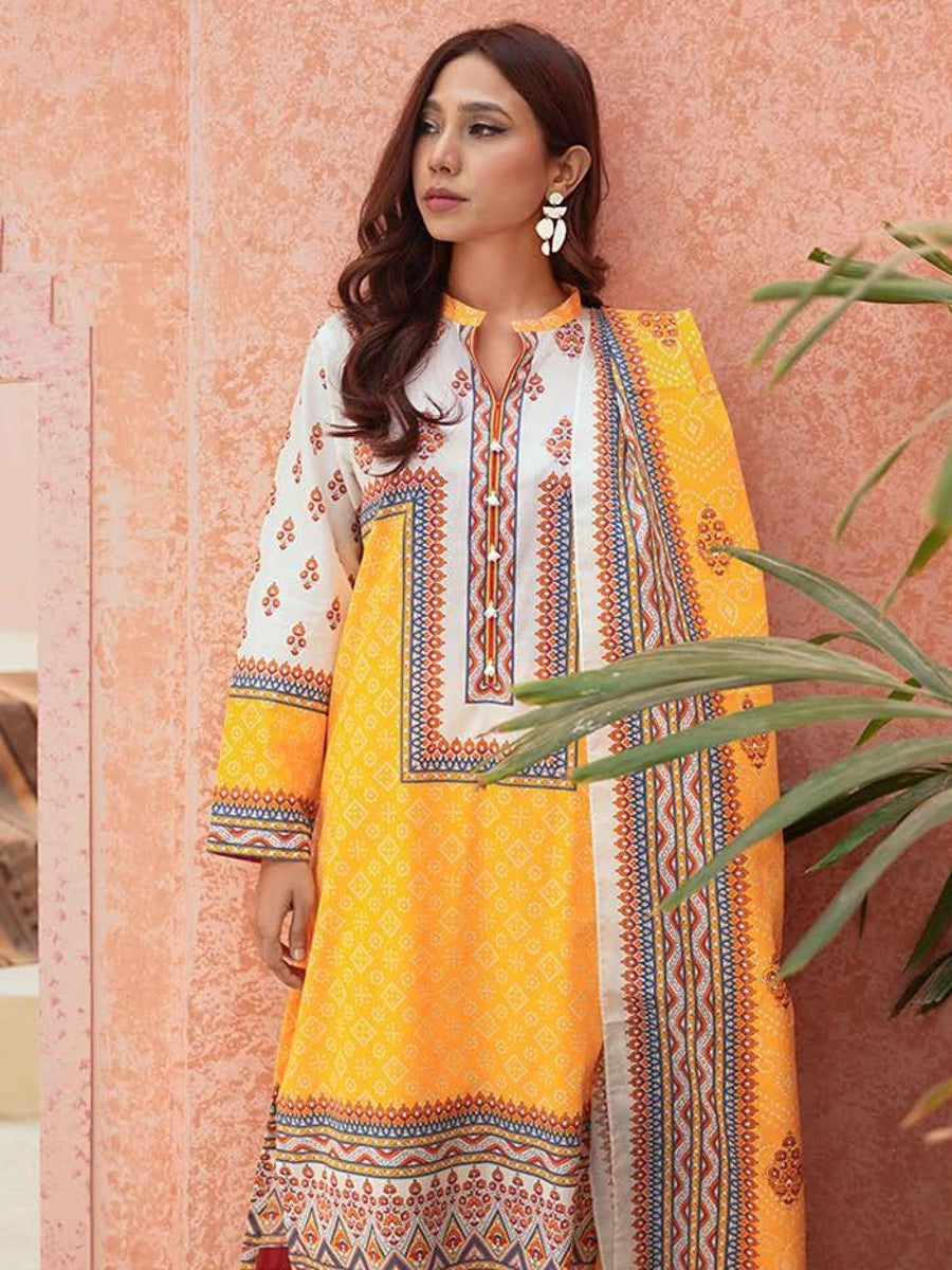 Zellbury Unstitched Printed Lawn 3Piece Suit WUS23X30105