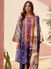 Zellbury Unstitched Printed Lawn 3Piece Suit WUS23X30106