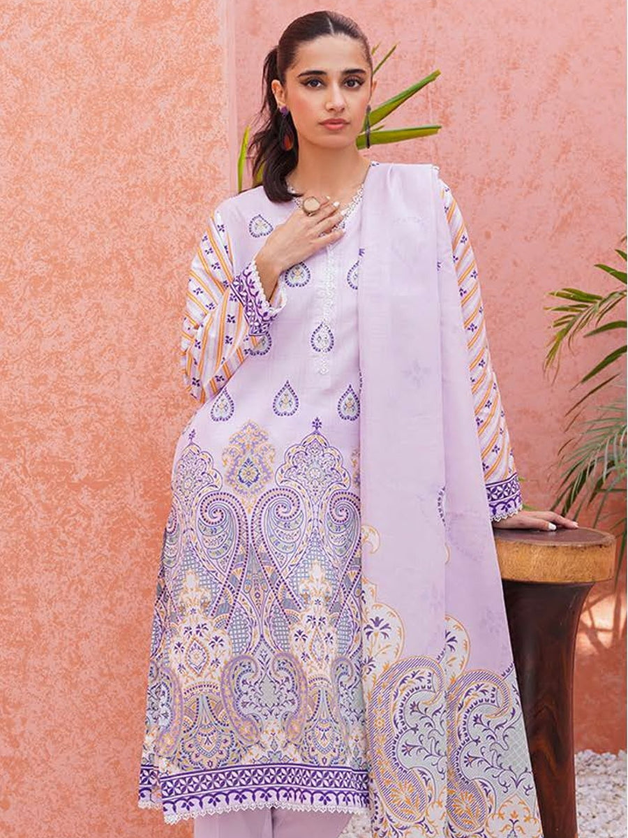 Zellbury Unstitched Printed Lawn 3Piece Suit WUS23X30107