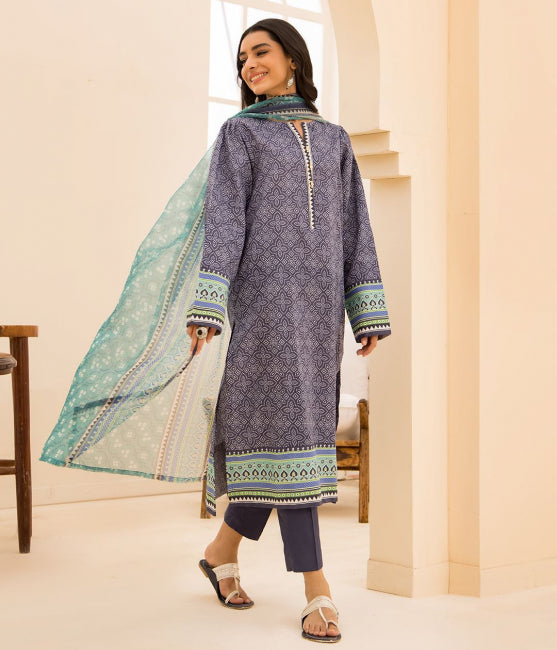 Zellbury Unstitched Printed Lawn 3 Piece Suit WUS23X30125