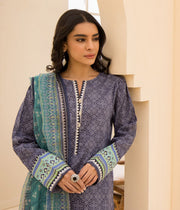 Zellbury Unstitched Printed Lawn 3 Piece Suit WUS23X30125