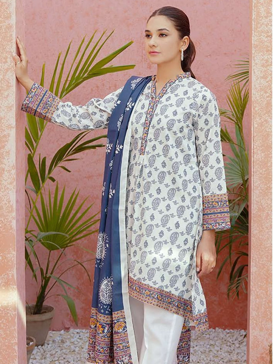 Zellbury Unstitched Printed Lawn 3Piece Suit WUS23X30133
