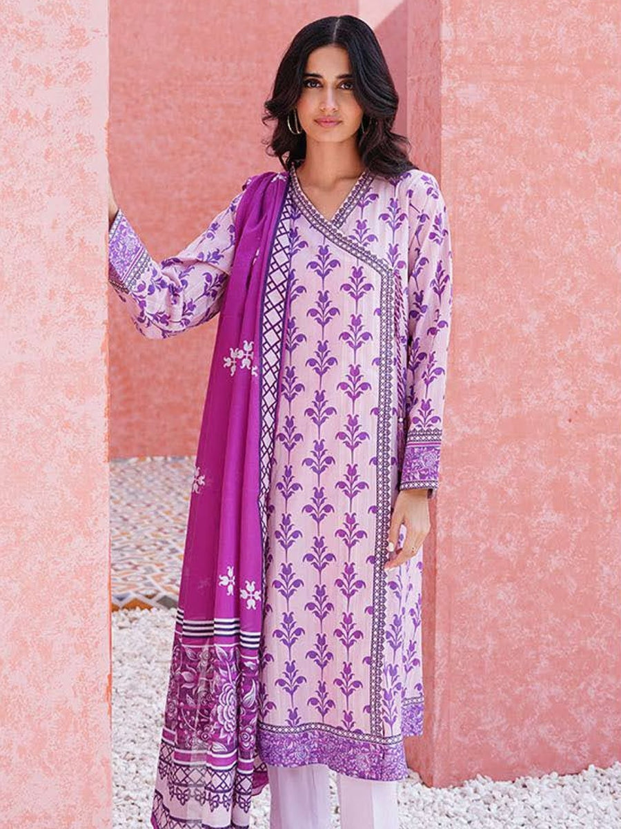 Zellbury Unstitched Printed Lawn 3Piece Suit WUS23X30152