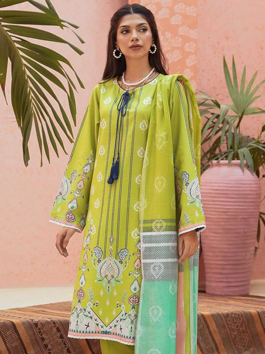 Zellbury Unstitched Printed Lawn 3Piece Suit WUS23X30155