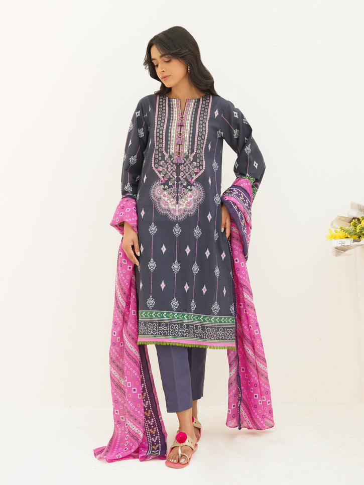 Zellbury Unstitched Printed Lawn 3 Piece Suit WUS23X30229