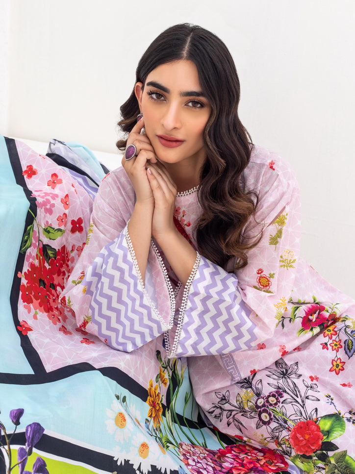 Zellbury Unstitched Printed Lawn 3 Piece Suit WUS23X30239