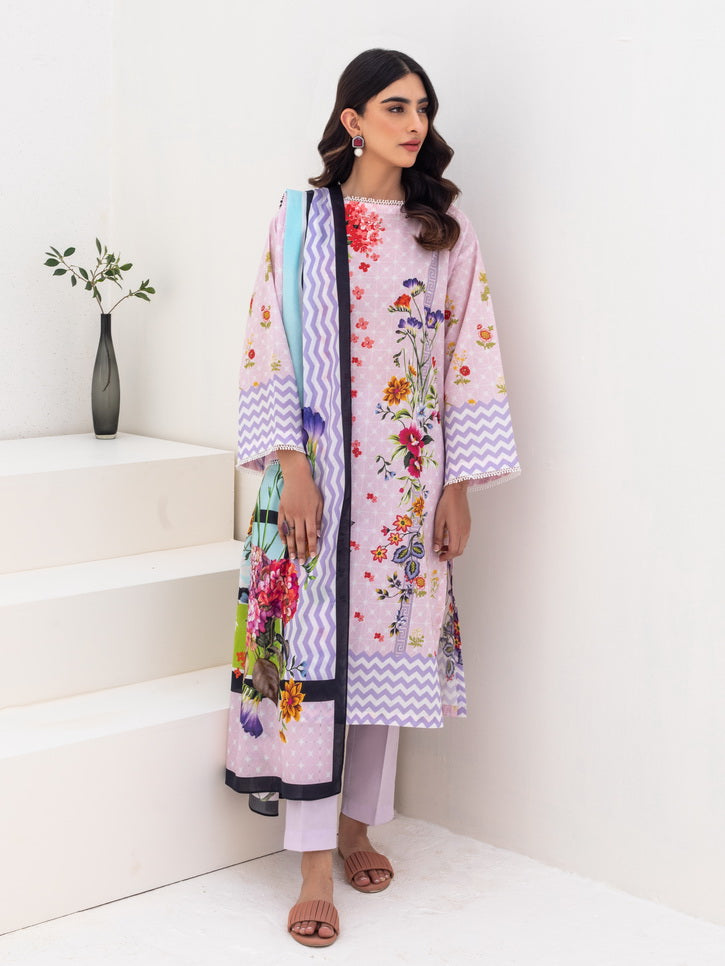 Zellbury Unstitched Printed Lawn 3 Piece Suit WUS23X30239