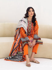 Zellbury Unstitched Printed Lawn 3 Piece Suit WUS23X30241