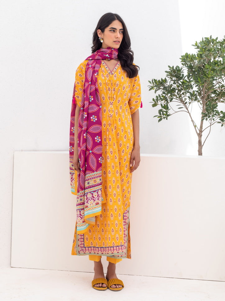 Zellbury Unstitched Printed Lawn 3 Piece Suit WUS23X30245