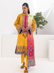 Zellbury Unstitched Printed Lawn 3 Piece Suit WUS23X30249