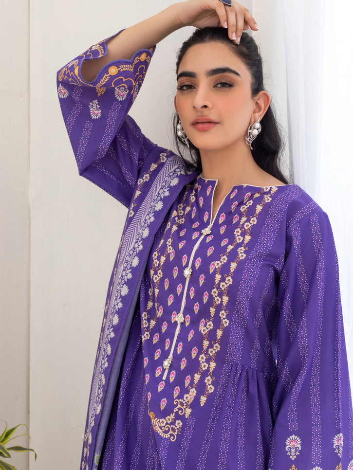 Zellbury Unstitched Printed Lawn 3 Piece Suit WUS23X30255