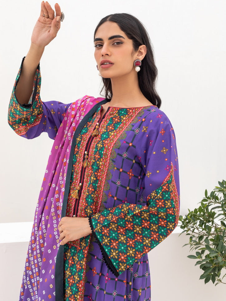 Zellbury Unstitched Printed Lawn 3 Piece Suit WUS23X30256