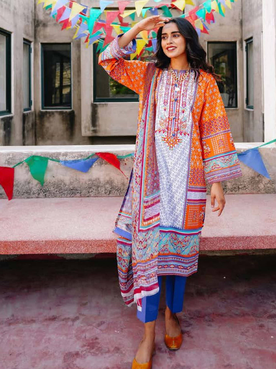 Zellbury Lawn Unstitched 2 Piece Embroidered Suit WUSCE828 - FaisalFabrics.pk