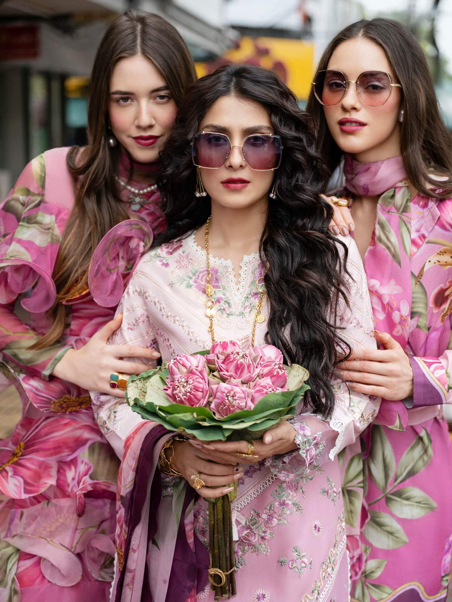 Mushq Lawana Embroidered Luxury Lawn Unstitched 3Pc Suit MSL-23-14 Walia