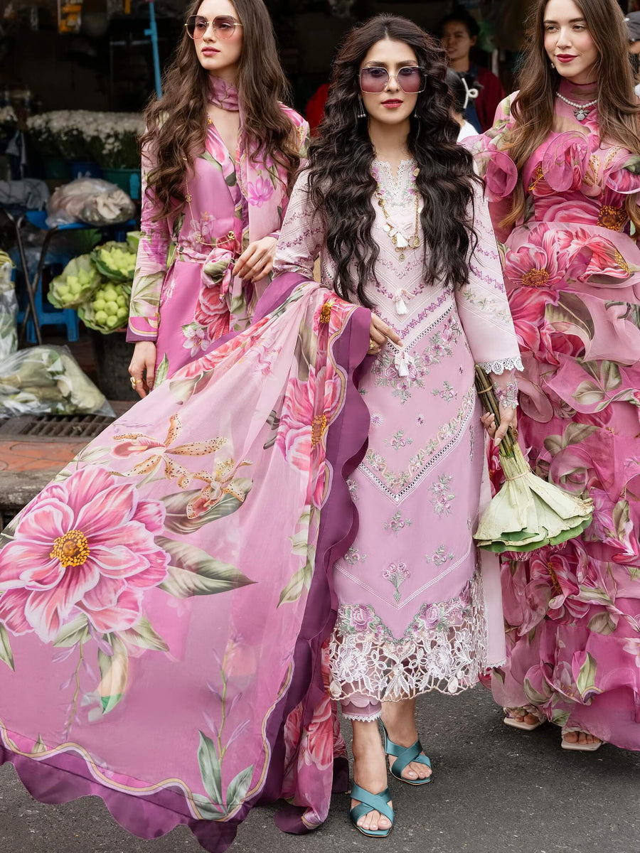 Mushq Lawana Embroidered Luxury Lawn Unstitched 3Pc Suit MSL-23-14 Walia