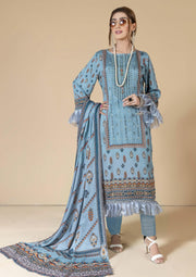 Florence Vol 07 Embroidered Cotail Linen Unstitched 3Pc Suit D-08