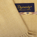 Dynasty Lux Herringbone Men's Blended Wool Shawl - Wheat