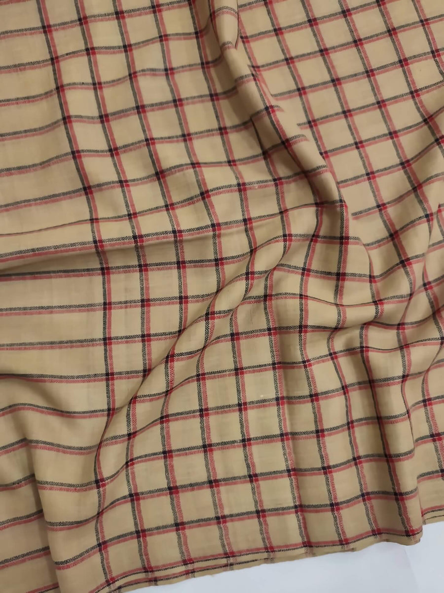 Womens Check Shawl Ultra Soft and Warm Fine Wool, Full Size RK-20 - FaisalFabrics.pk
