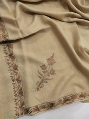 Womens Pashmina Wool Shawl with Embroidery Border work RK-601 - FaisalFabrics.pk
