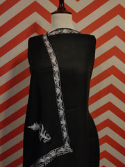 Womens Pashmina Wool Shawl with Embroidery Border work RK-607 - FaisalFabrics.pk