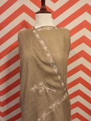 Womens Pashmina Wool Shawl with Embroidery Border work RK-608 - FaisalFabrics.pk