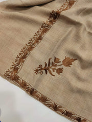 Womens Pashmina Wool Shawl with Embroidery Border work RK-609 - FaisalFabrics.pk