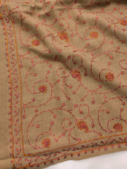 Womens Kashmiri Hand Embroidered Fine Wool Shawl RK-31 - FaisalFabrics.pk