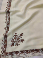 Womens Pashmina Wool Shawl with Embroidery Border work RK-43 - FaisalFabrics.pk