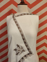 Womens Pashmina Wool Shawl with Embroidery Border work RK-43 - FaisalFabrics.pk