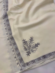 Womens Pashmina Wool Shawl with Embroidery Border work RK-45 - FaisalFabrics.pk
