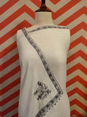 Womens Pashmina Wool Shawl with Embroidery Border work RK-45 - FaisalFabrics.pk