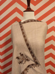 Womens Pashmina Wool Shawl with Embroidery Border work RK-47 - FaisalFabrics.pk