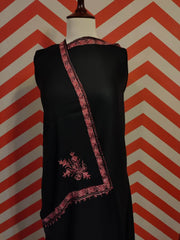 Womens Pashmina Wool Shawl with Embroidery Border work RK-49 - FaisalFabrics.pk