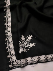 Womens Pashmina Wool Shawl with Embroidery Border work RK-52 - FaisalFabrics.pk