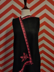 Womens Pashmina Wool Shawl with Embroidery Border work RK-53 - FaisalFabrics.pk