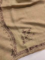 Womens Pashmina Wool Shawl with Embroidery Border work RK-54 - FaisalFabrics.pk